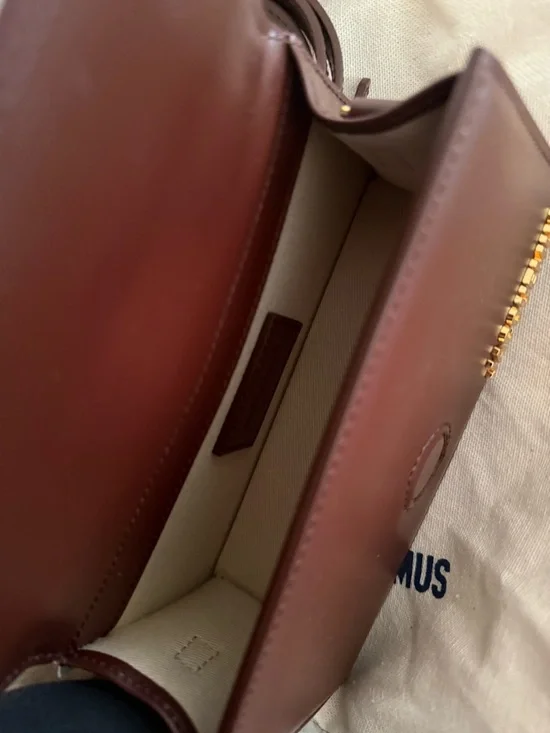 Jacquemus Chocolate Brown Le Chiquito Mini Bag with Gold Logo - Picture 3 of 6